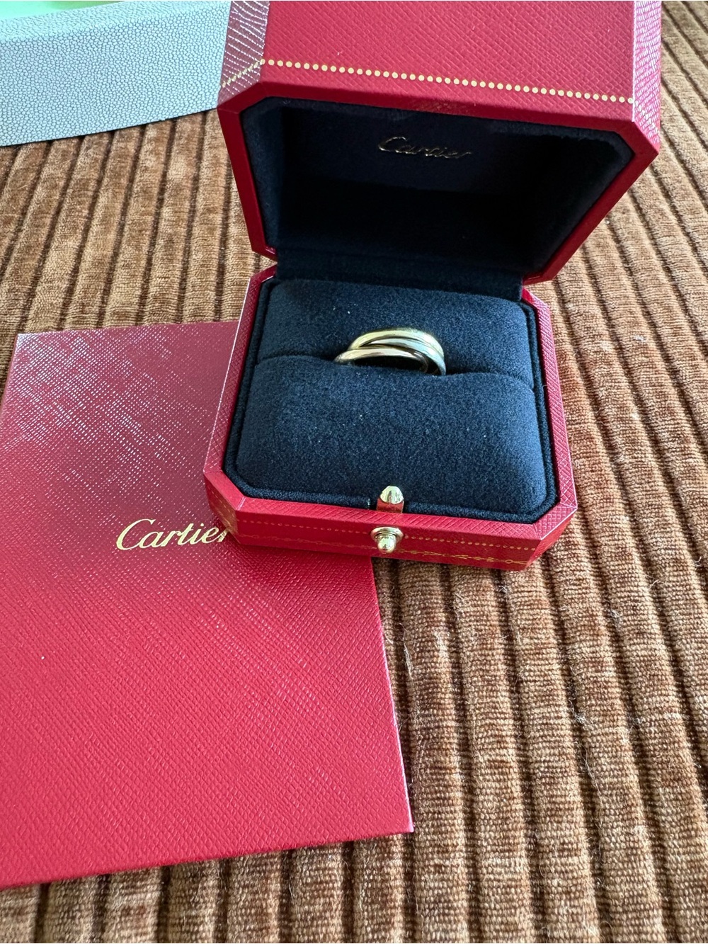 Cartier Trinity Ring in Yellow, White and Rose Gold small model size 56